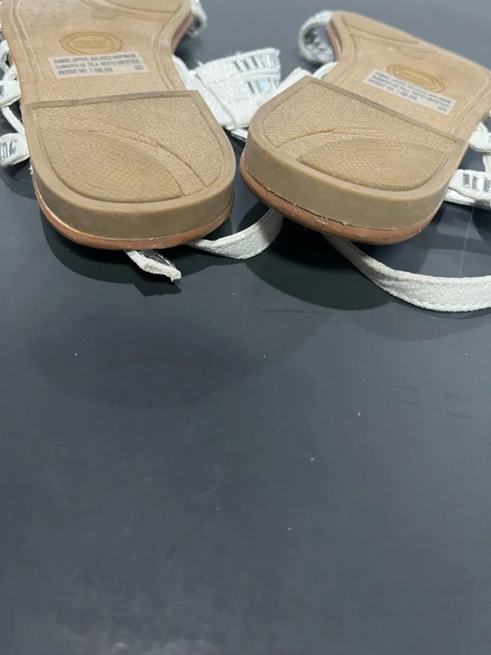 Wonder Nation Silver Mirror Adjustable Ankle Strap Little Girls Flat Sandals